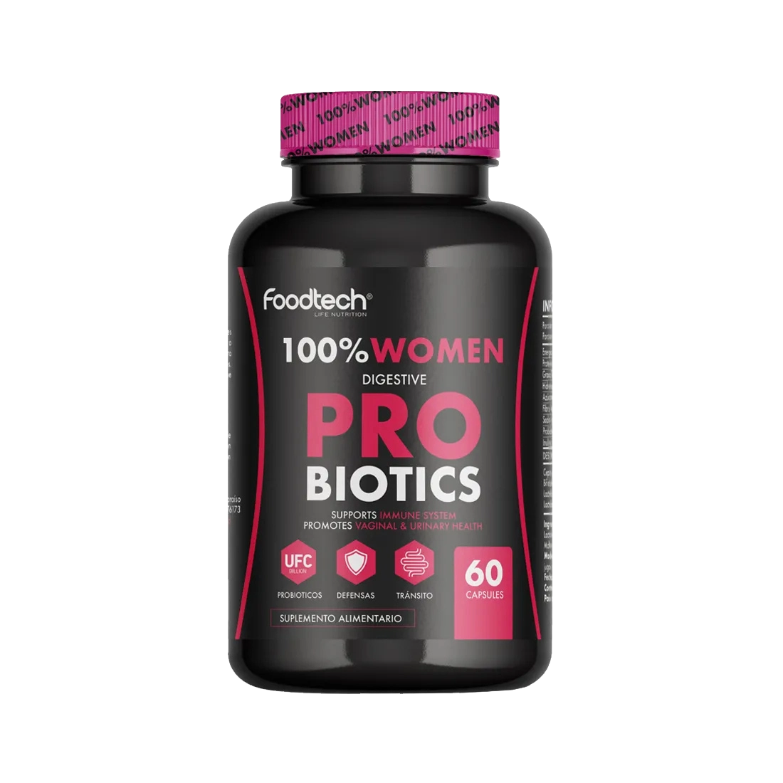 probioticos para mujeres Foodtech 60 caps probioticos digestivos flora intestinal