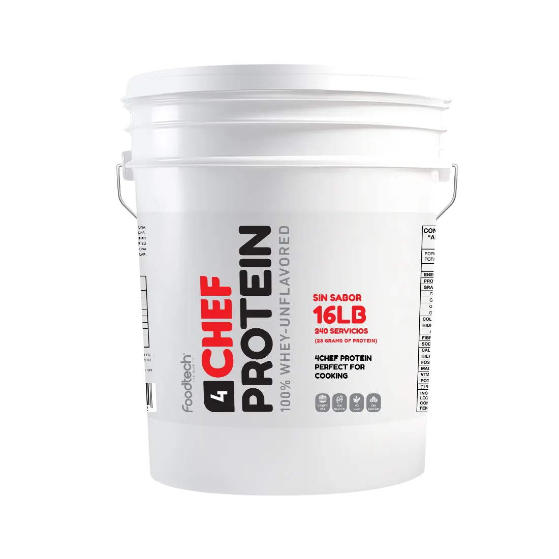 proteina sin sabor para cocinar 16 lb 4Chef Foodtech sin sabor 240 porciones