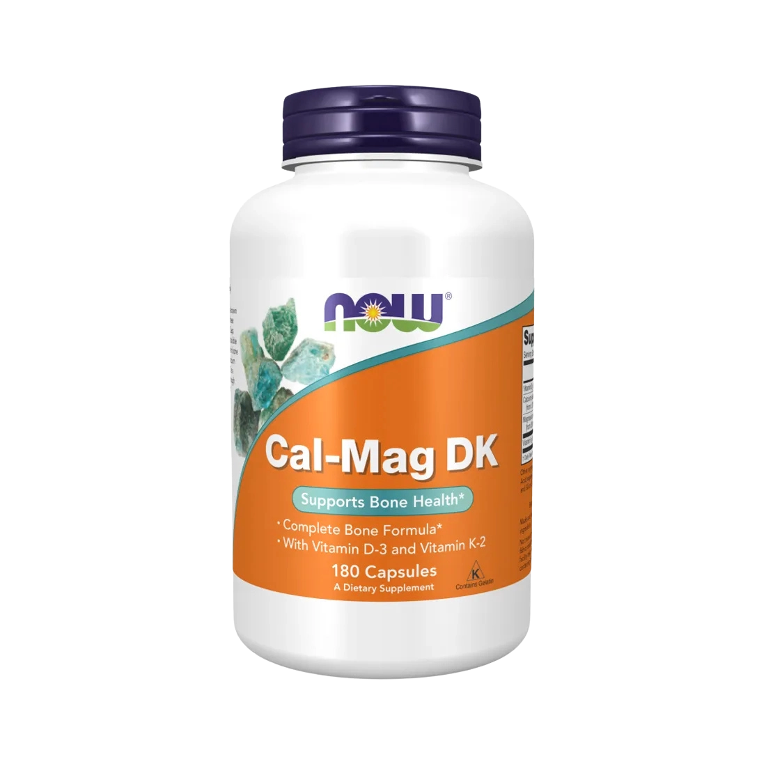 calcio magnesio vitamina d3 y k2 180 cápsulas NOW Foods Cal-Mag DK