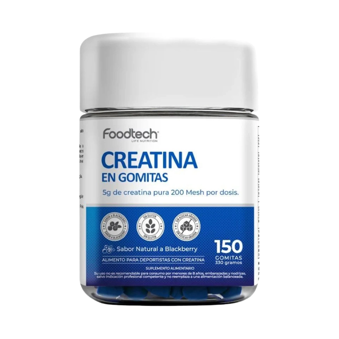 creatina en gomitas 150 gummies Foodtech sabor blueberry