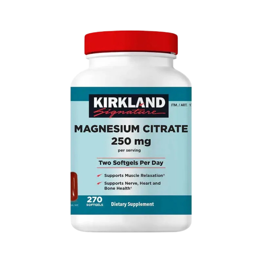 citrato de magnesio 250 mg Kirkland 270 softgels