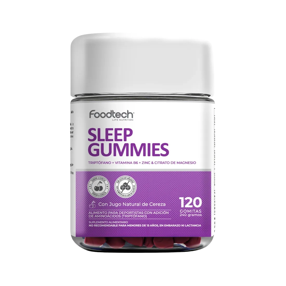 Gomitas para dormir Foodtech 120 gomitas sabor cereza