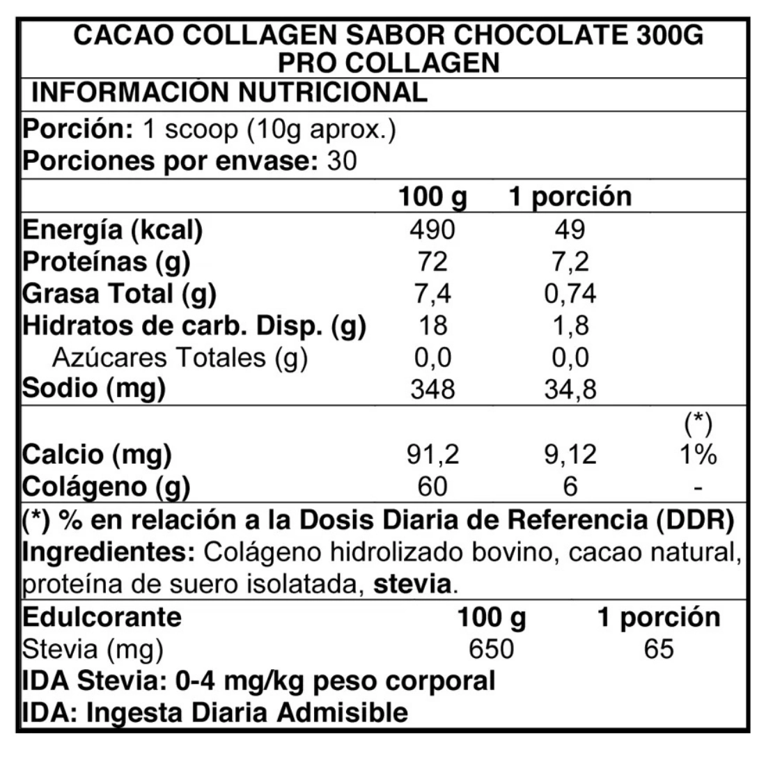 colageno cacao 300 g procollagen cacao collagen