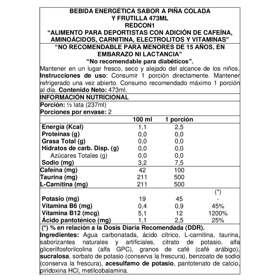 redcon1 energy drink caja 12 unidades 473 ml Vice City