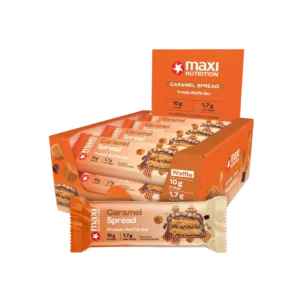 Caja de barras de proteína Waffle Bar 12 unidades Maxi Nutrition