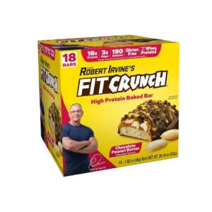 Fit Crunch Bar 18 Unidades Robert Irvine’s barra de proteínas sabor mantequilla de maní con chocolate
