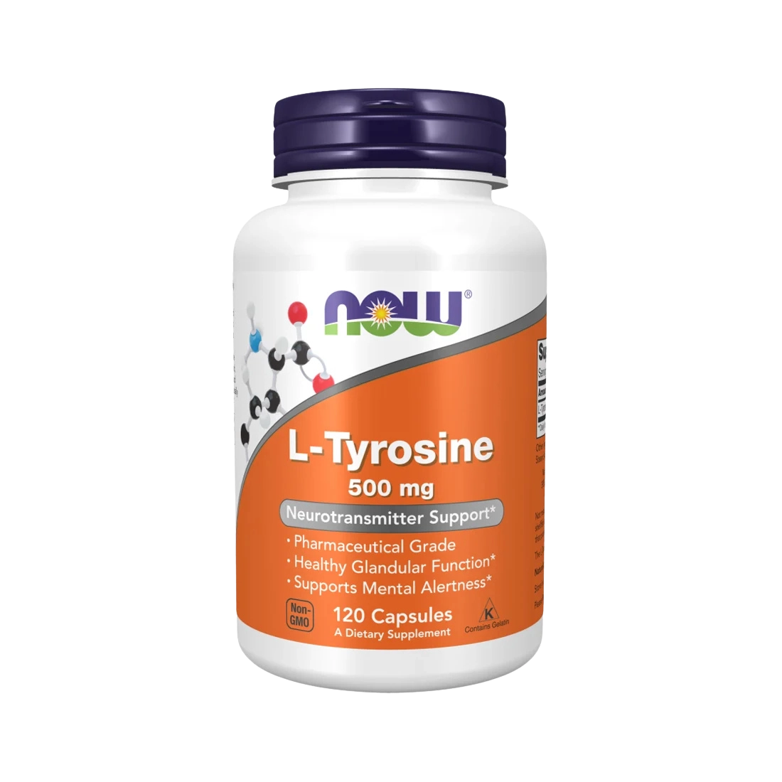 L tirosina now foods 500 mg 120 cápsulas suplemento
