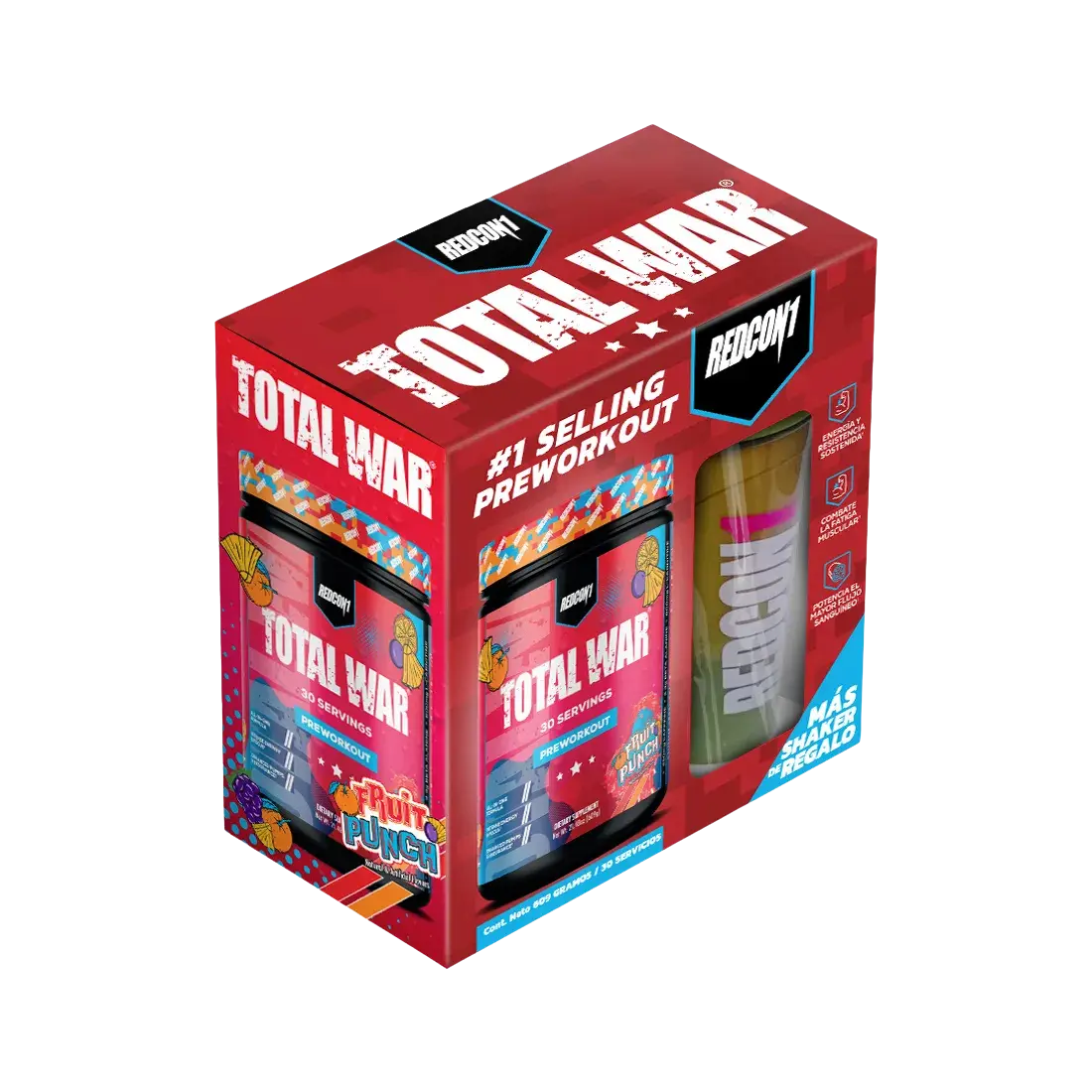 Pack Total War pre entreno 30 servicios con shaker Redcon1