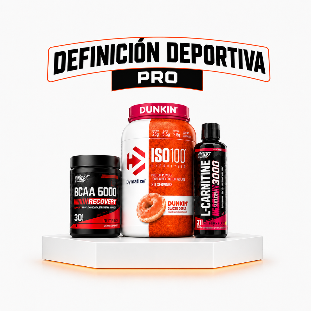 Pack Definición Deportiva Pro Bee Fitness con ISO100 Dymatize, Liquid Carnitine 3000 Nutrex y BCAA 6000 Nutrex
