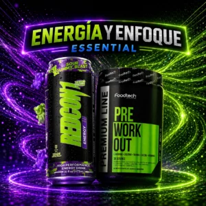 pack pre entreno y bebida energética