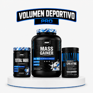 Pack Volumen Deportivo Pro Bee Fitness con Mass Gainer Redcon1, Creatina Animal y Total War Redcon1