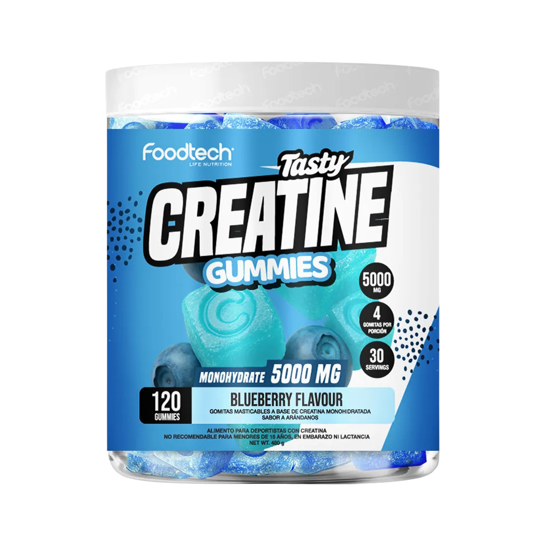 Tasty Creatine Gummies 120 unid Foodtech creatina en gomitas