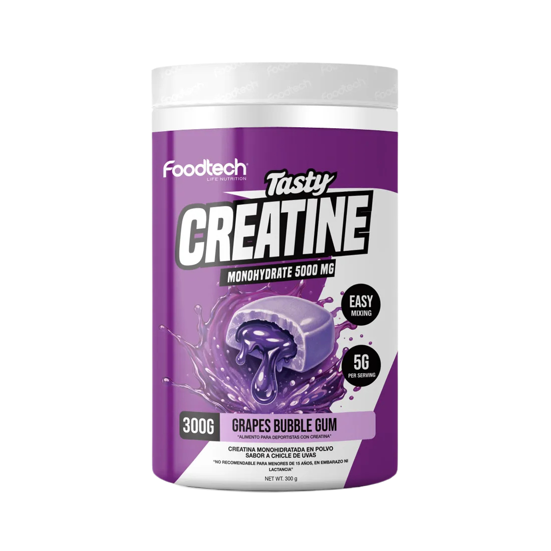 Tasty Creatine Monohydrate 300 g Foodtech creatina monohidratada saborizada